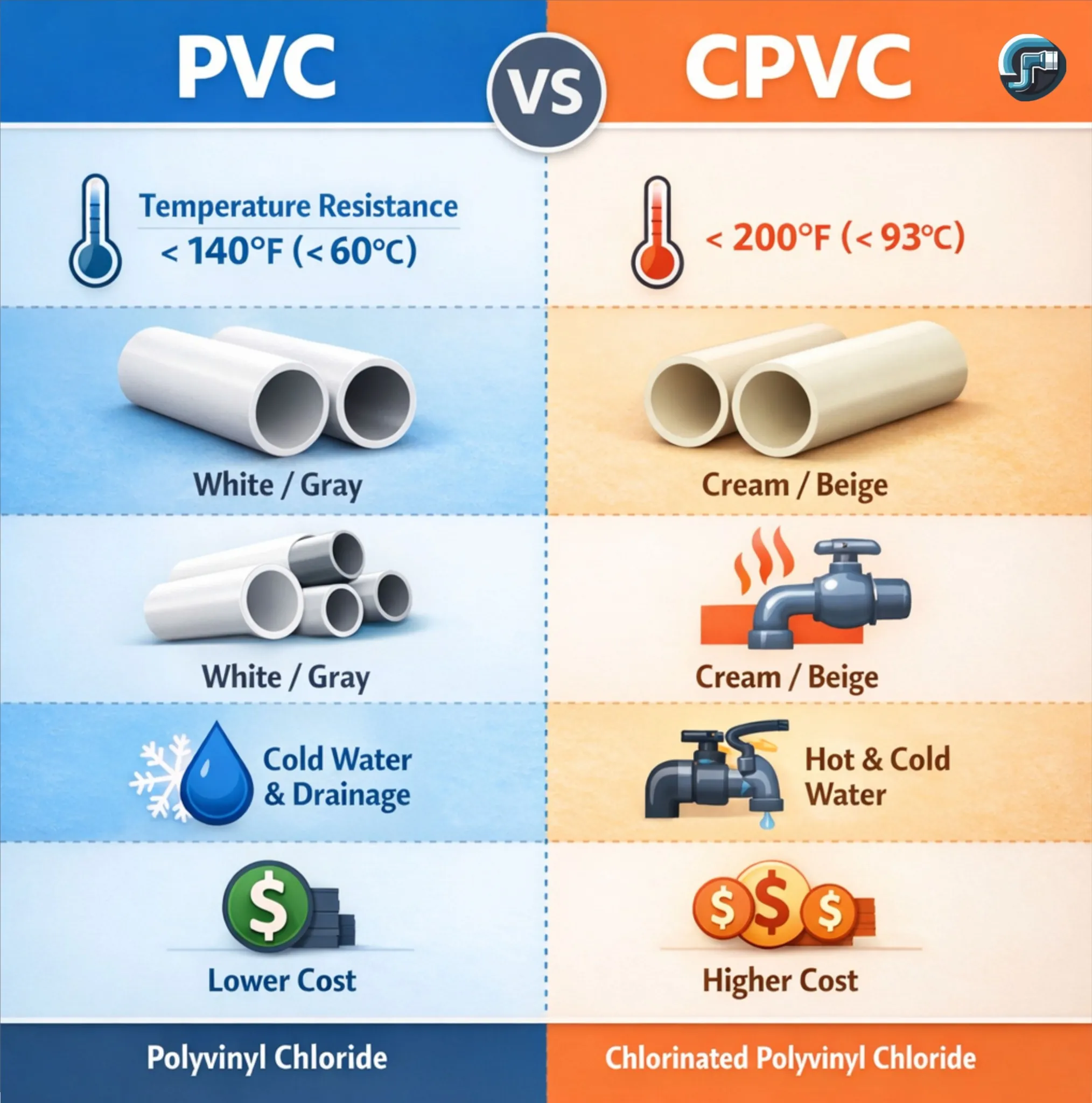 PVC versus CPVC